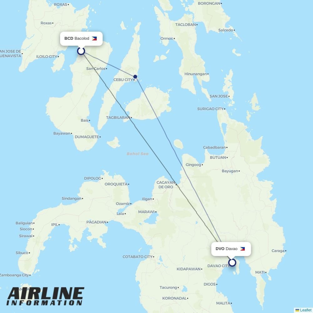 Bcdo Map Airlines with flights from Bacolod to Davao (BCD to DVO) | Airline ...