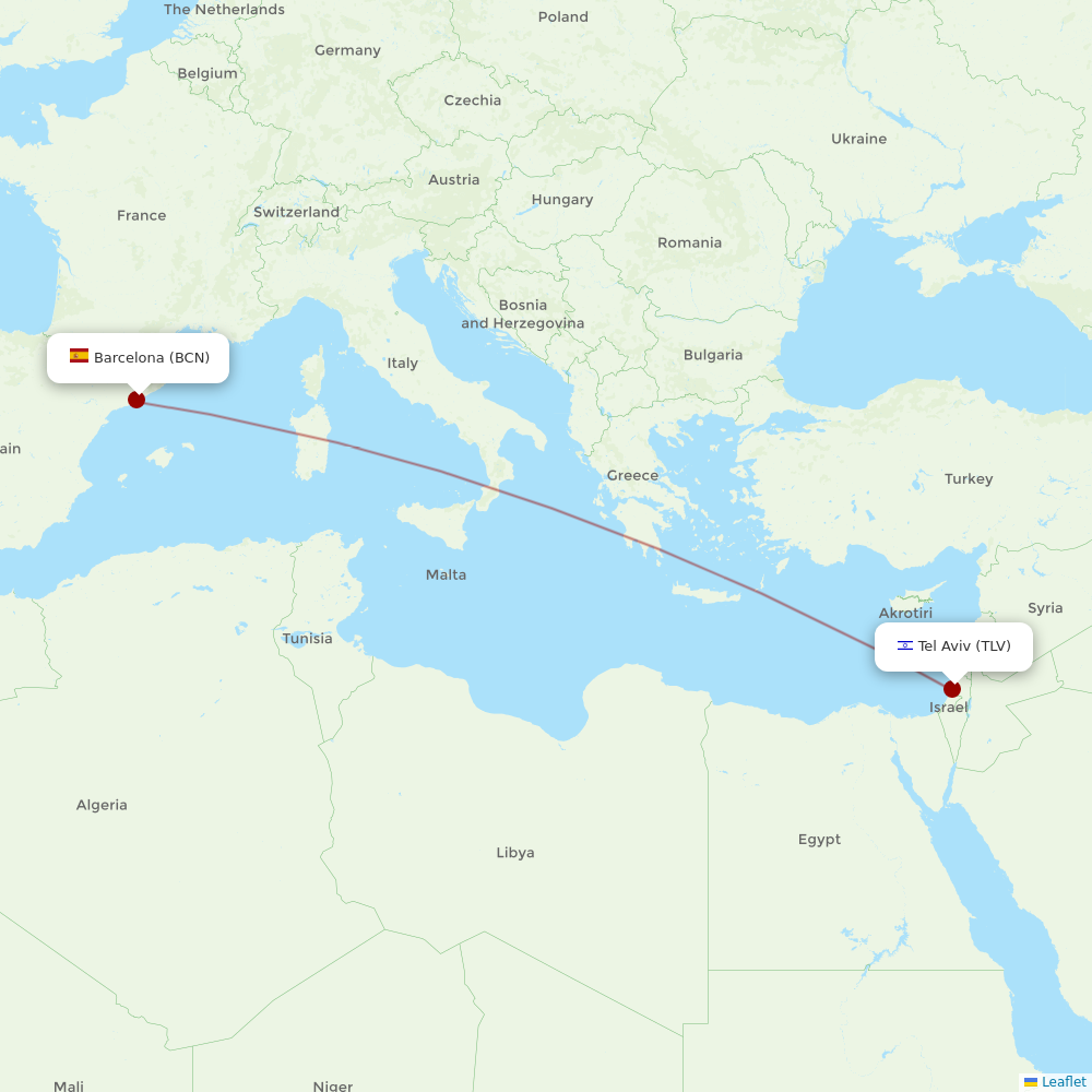 Blue Dart Aviation at BCN route map