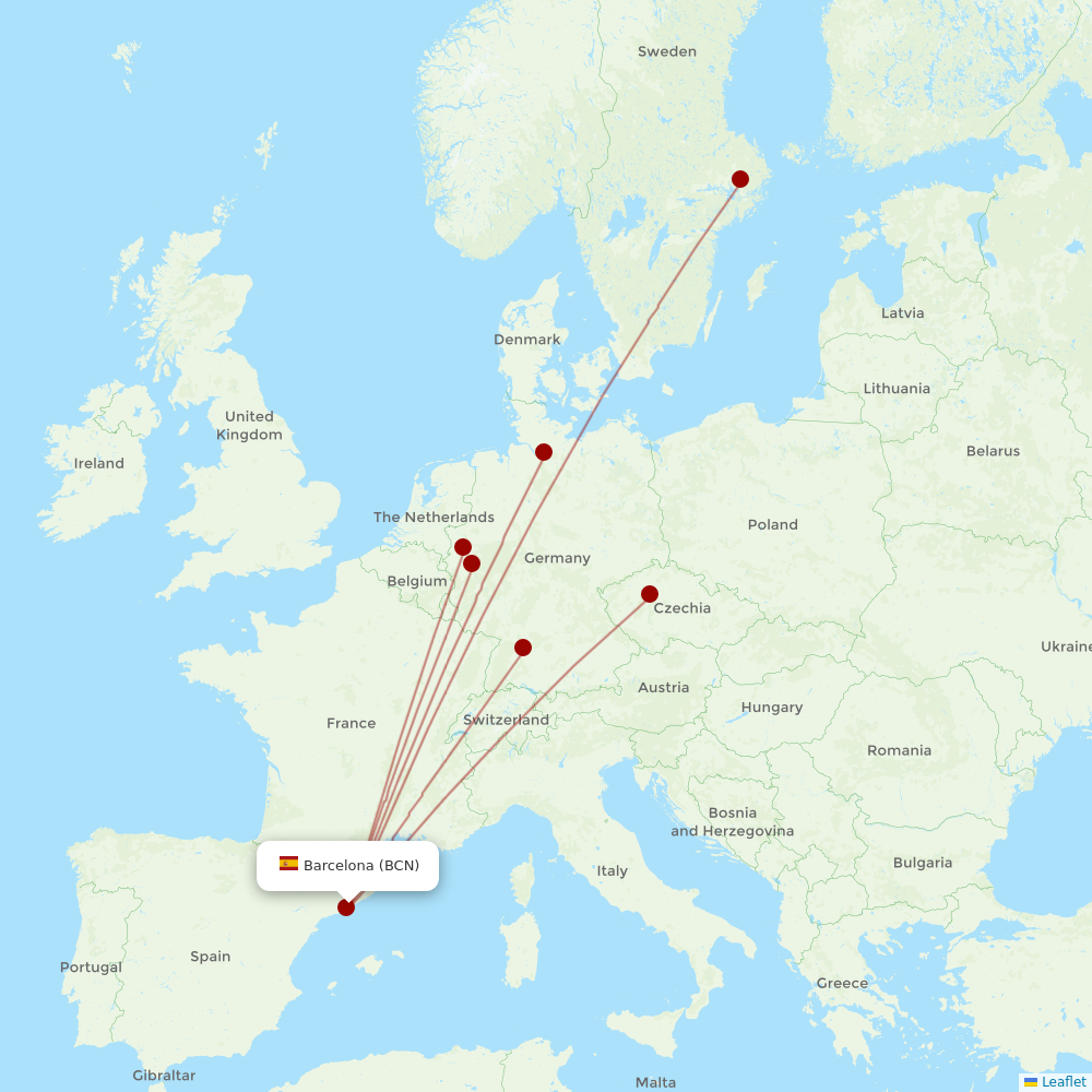 Eurowings at BCN route map
