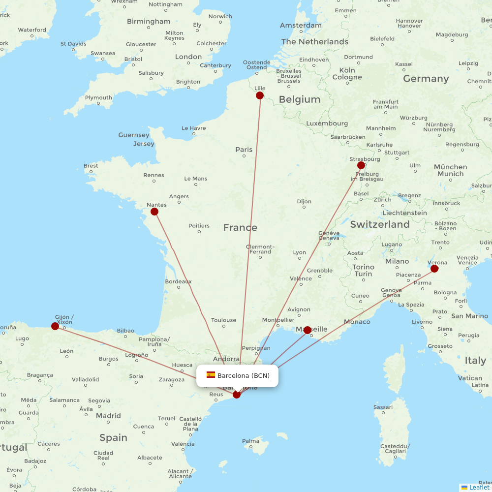 Volotea at BCN route map