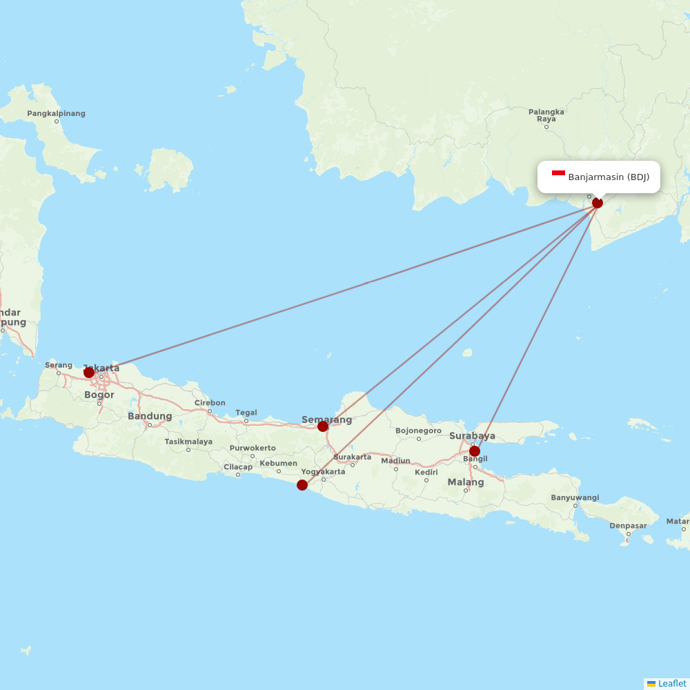 Lion Air at BDJ route map