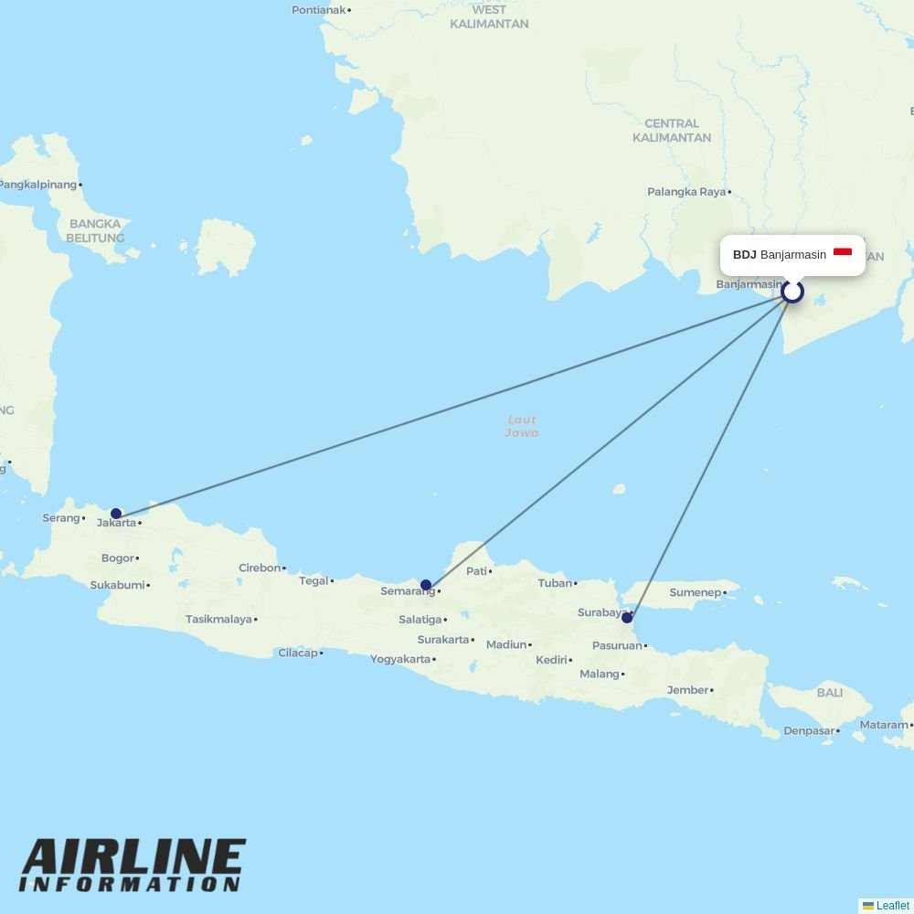 Citilink routes from BDJ