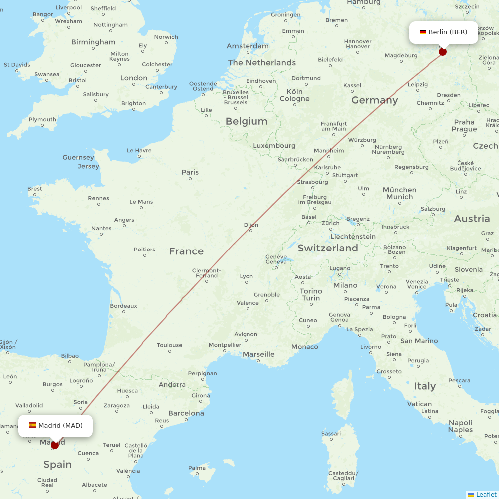 Iberia Express at BER route map
