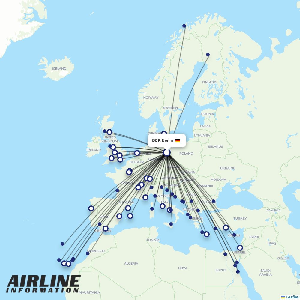 easyJet routes from BER