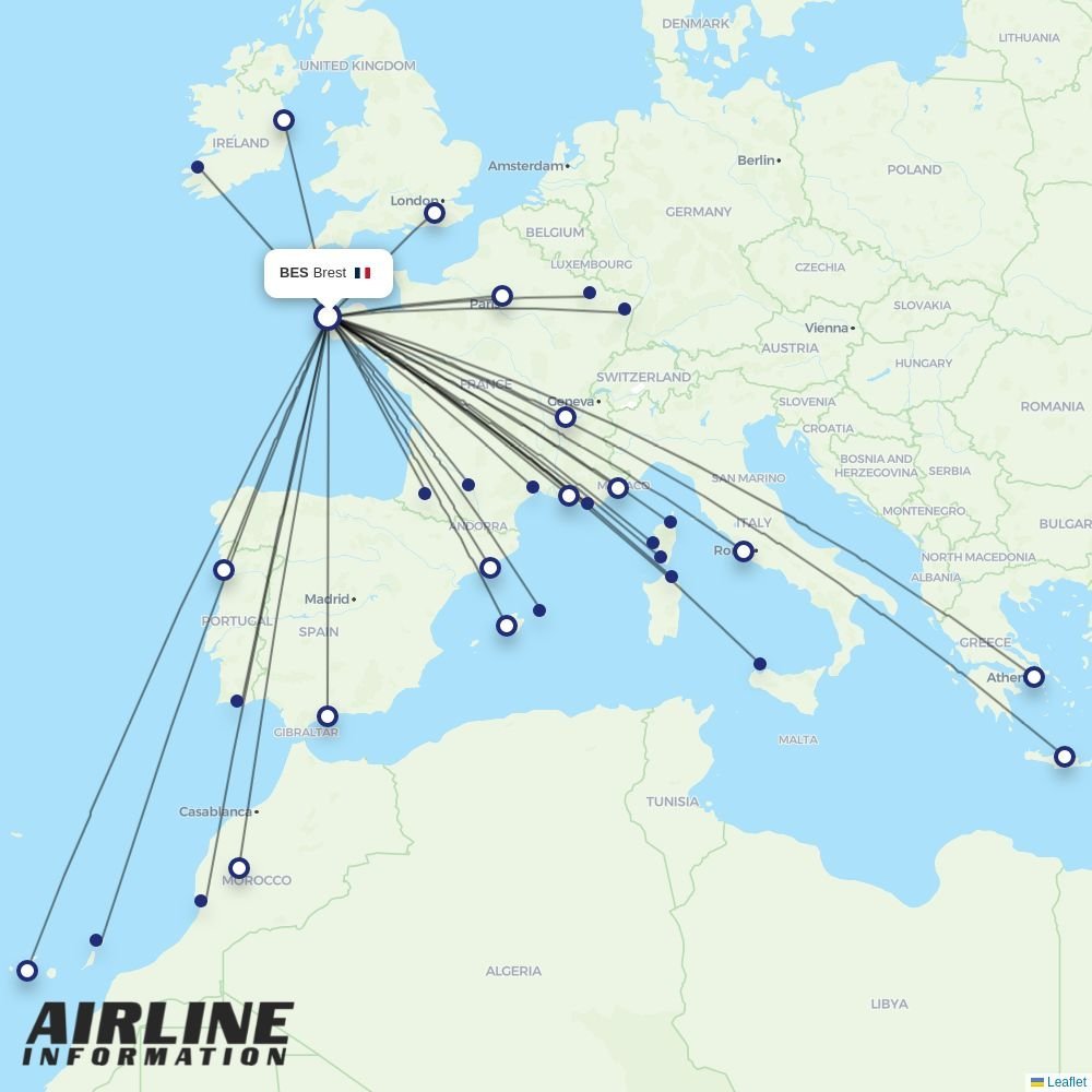 Transavia France routes from BES