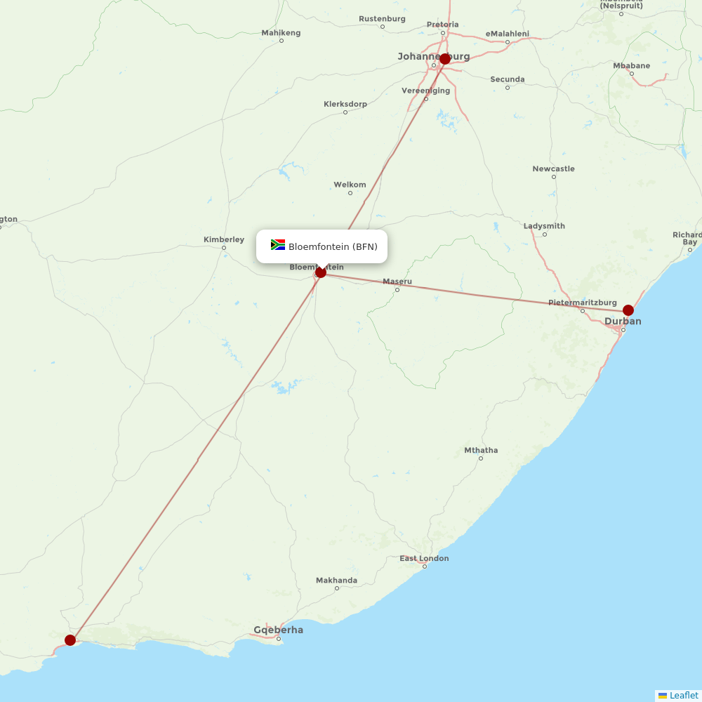 CemAir at BFN route map