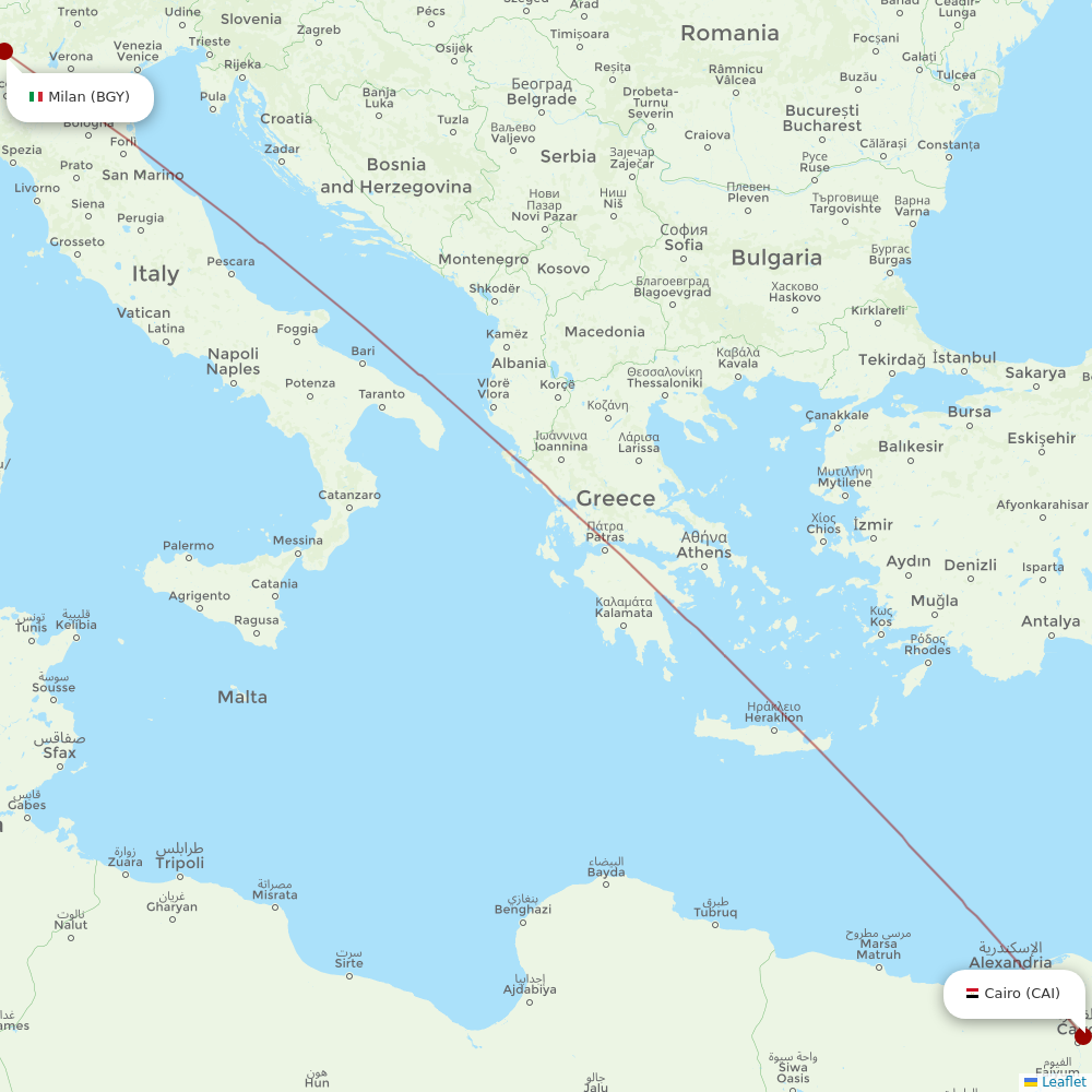 AlMasria at BGY route map