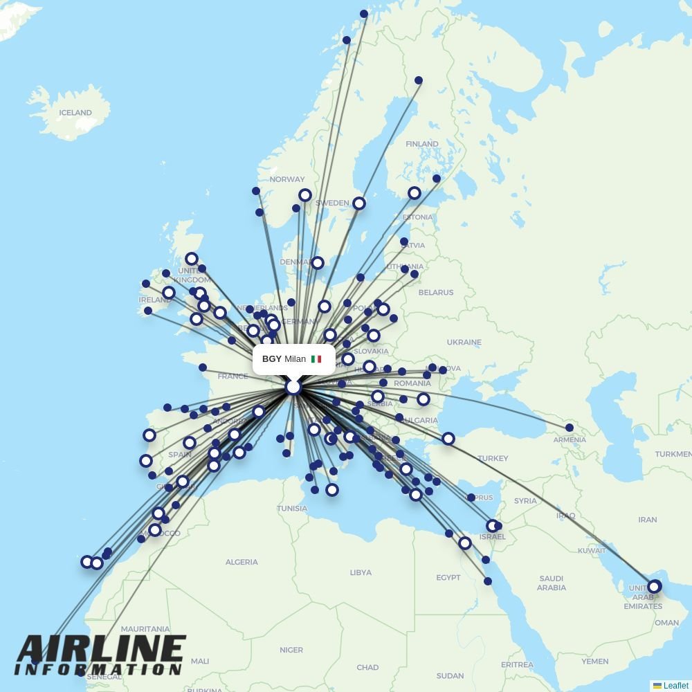 Volotea routes from BGY
