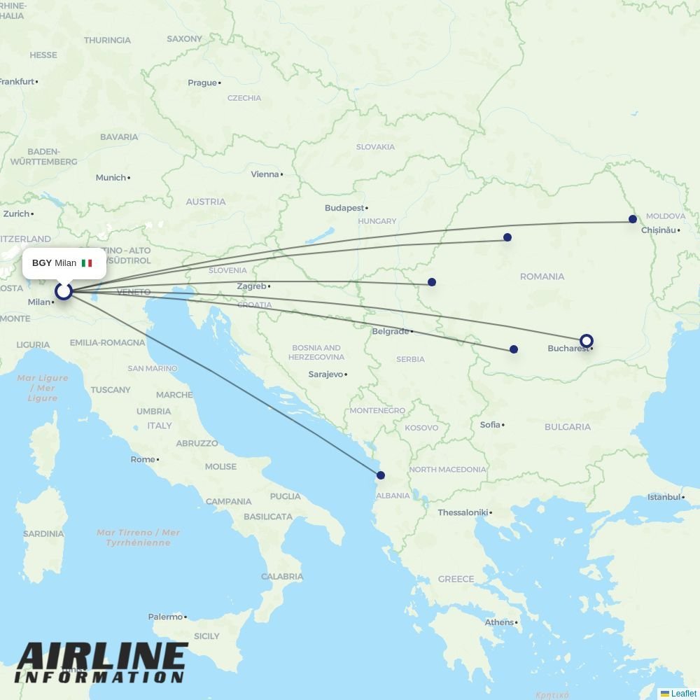 Wizz Air Malta routes from BGY