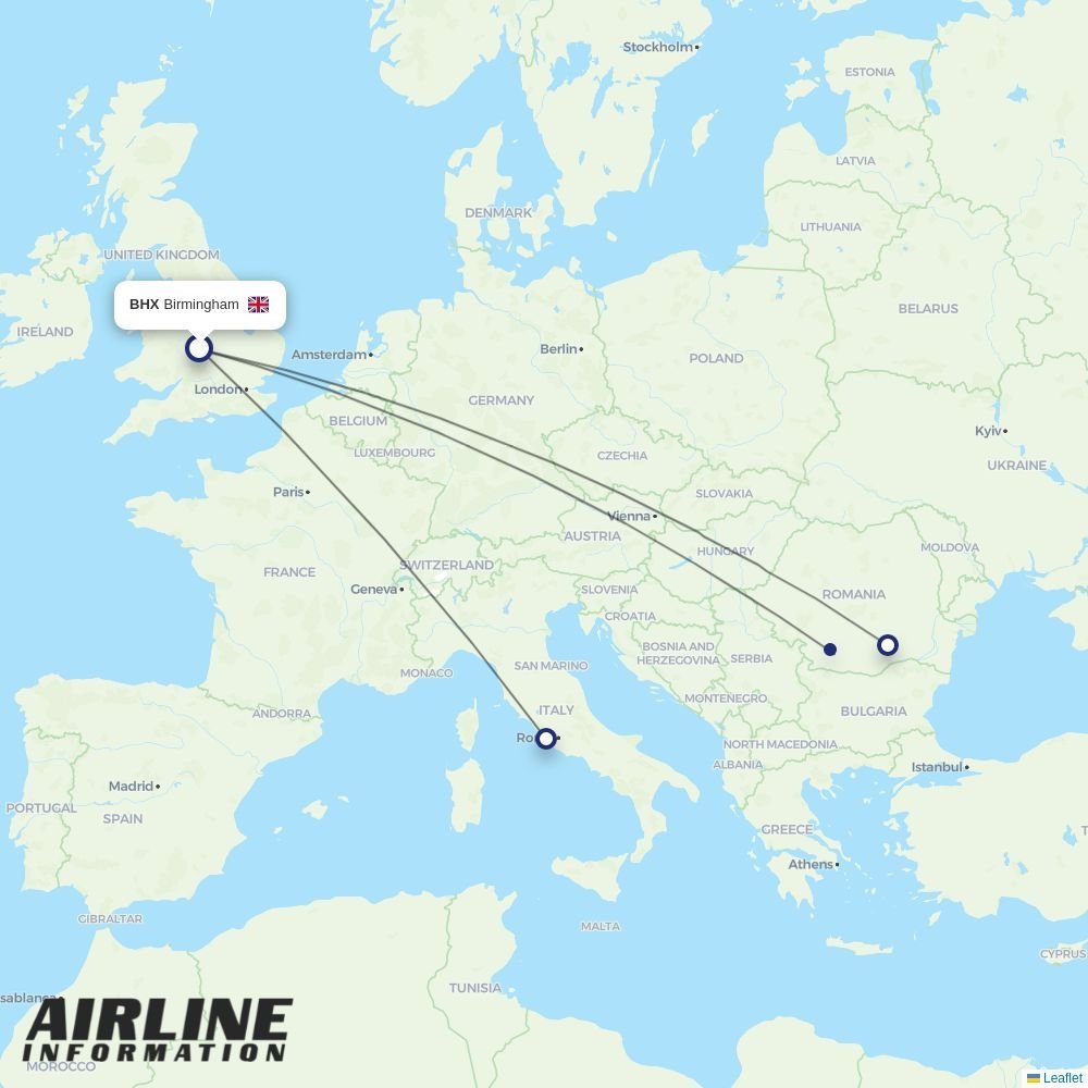 Wizz Air Malta routes from BHX