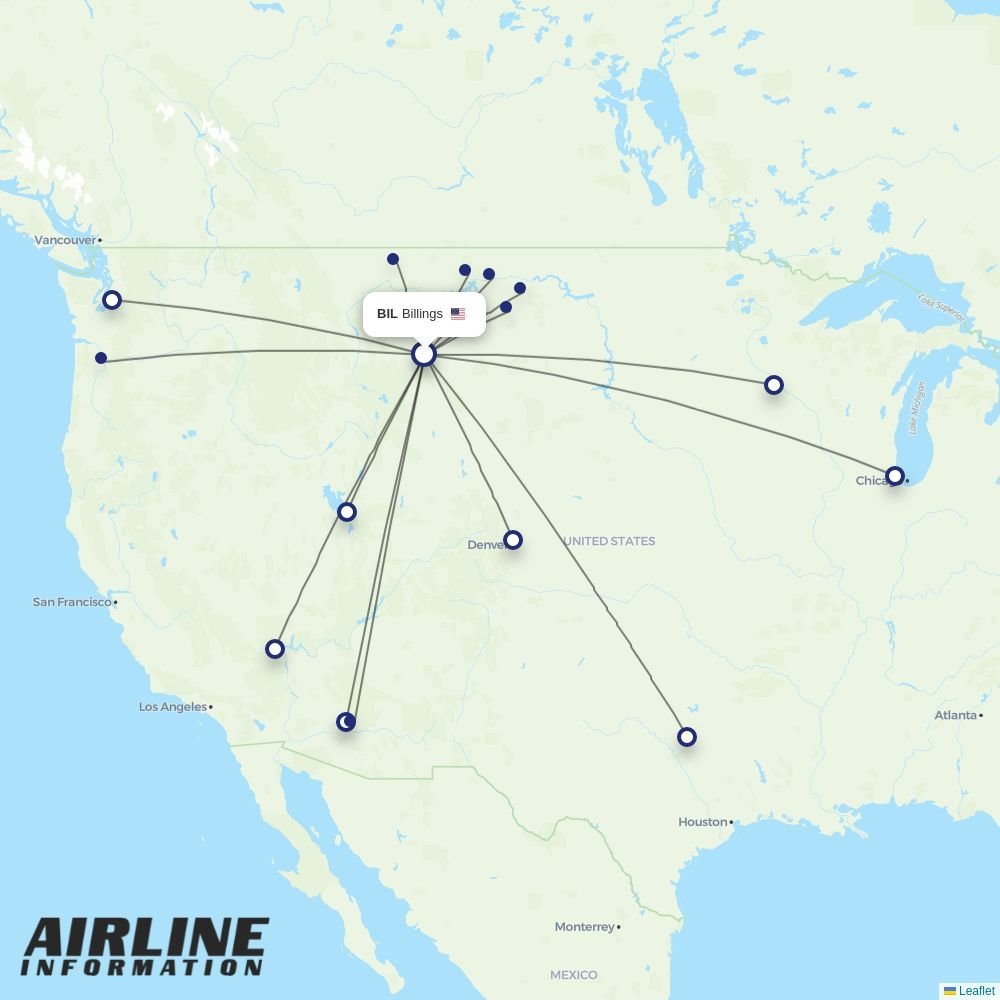 American Airlines routes from BIL