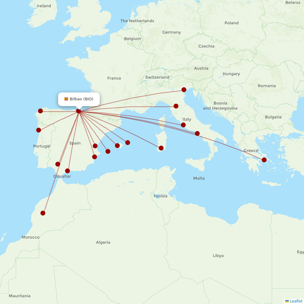 Volotea at BIO route map