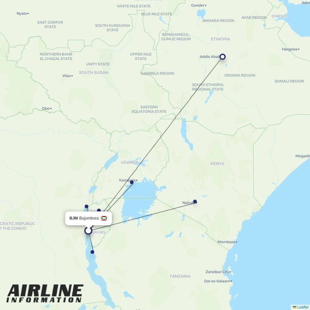 Uganda Airlines routes from BJM