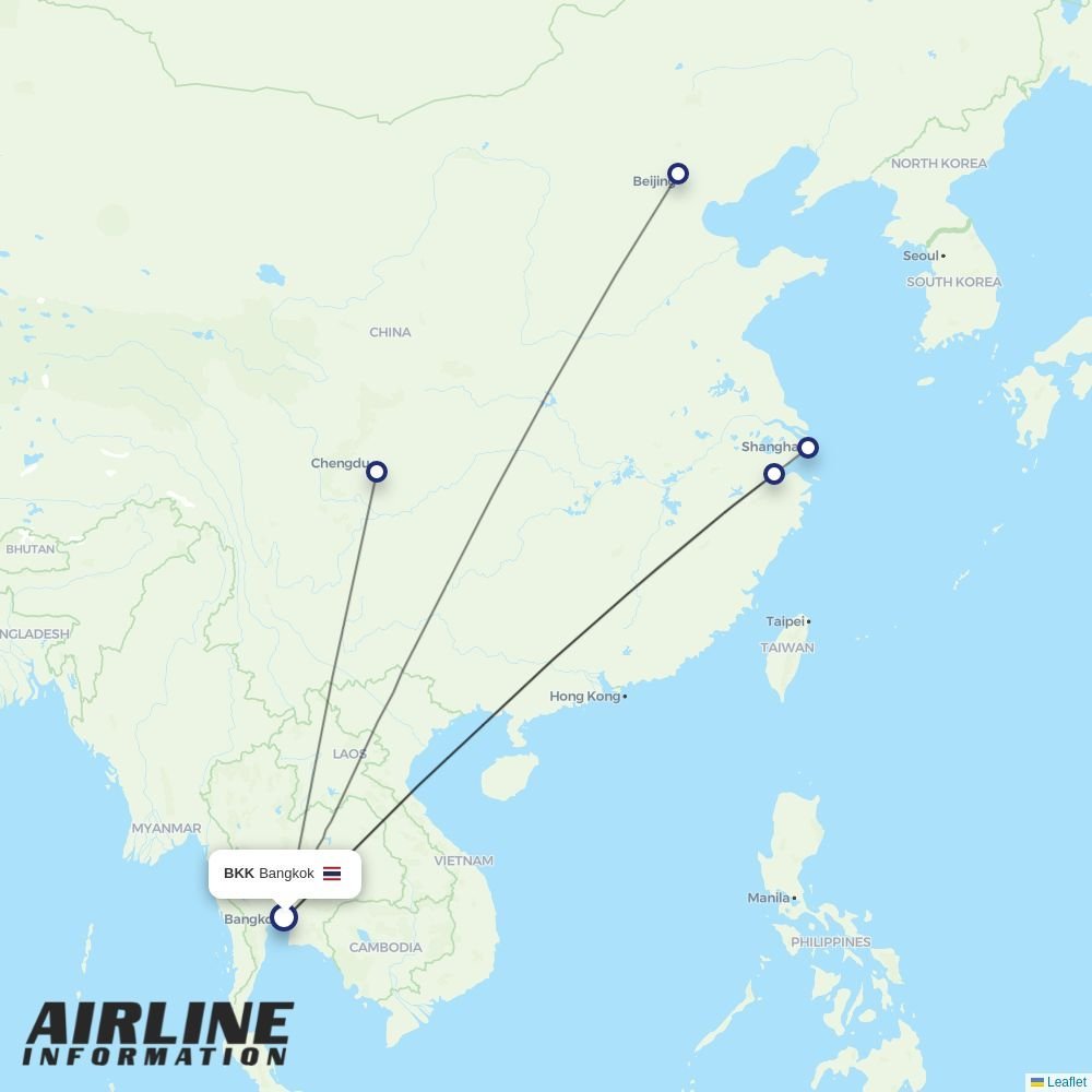 Air China routes from BKK