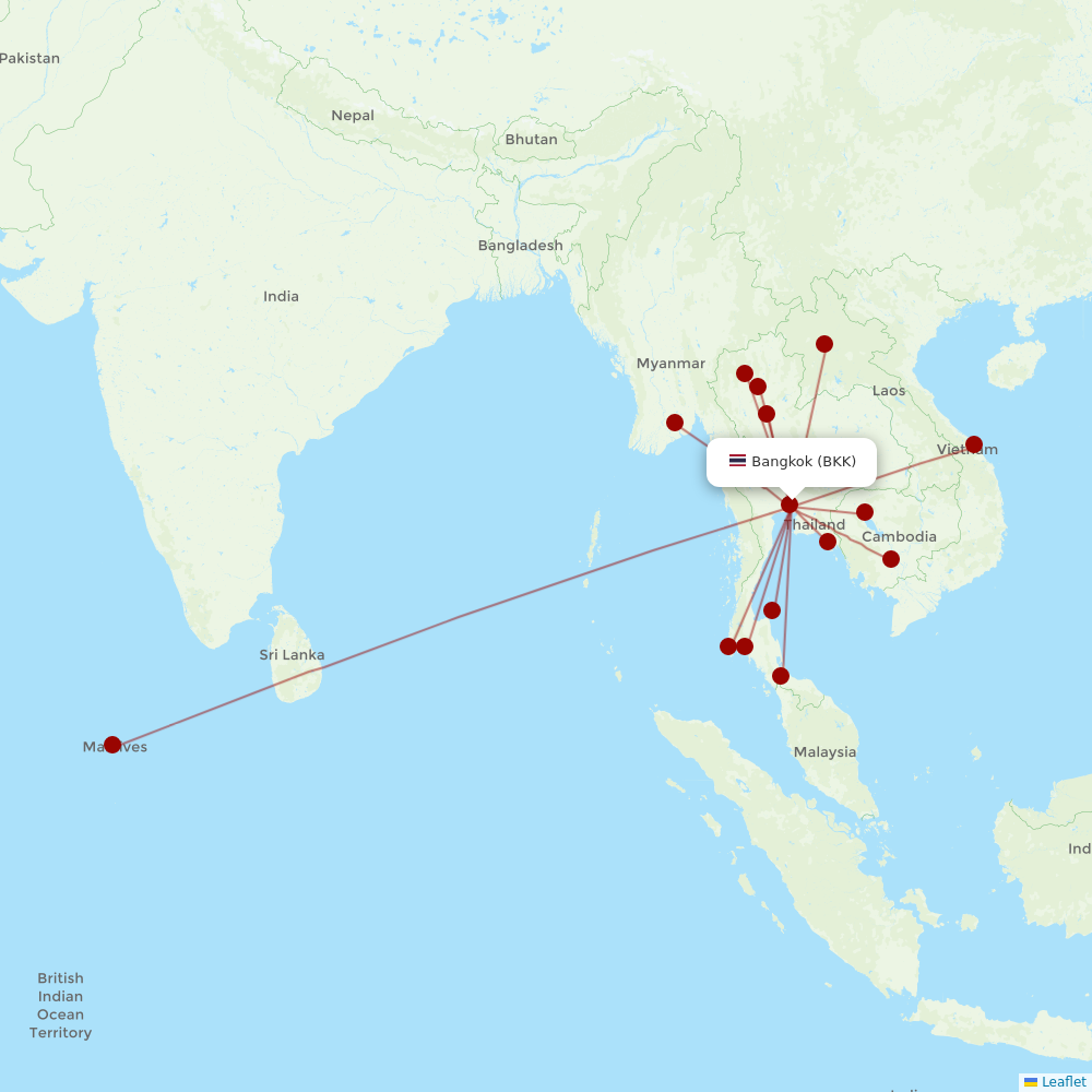 Bangkok Airways at BKK route map