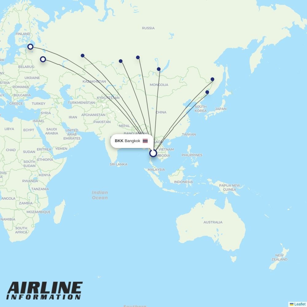 Aeroflot routes from BKK