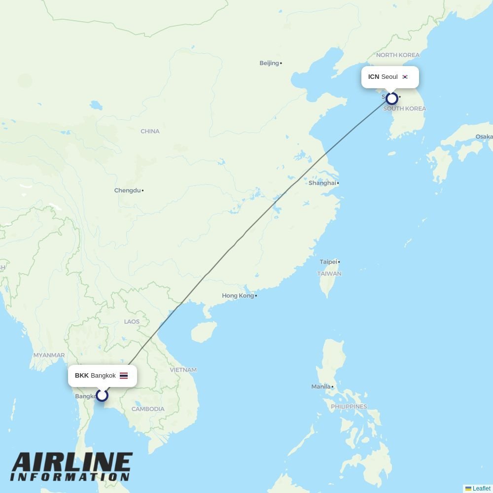 Air Premia routes from BKK