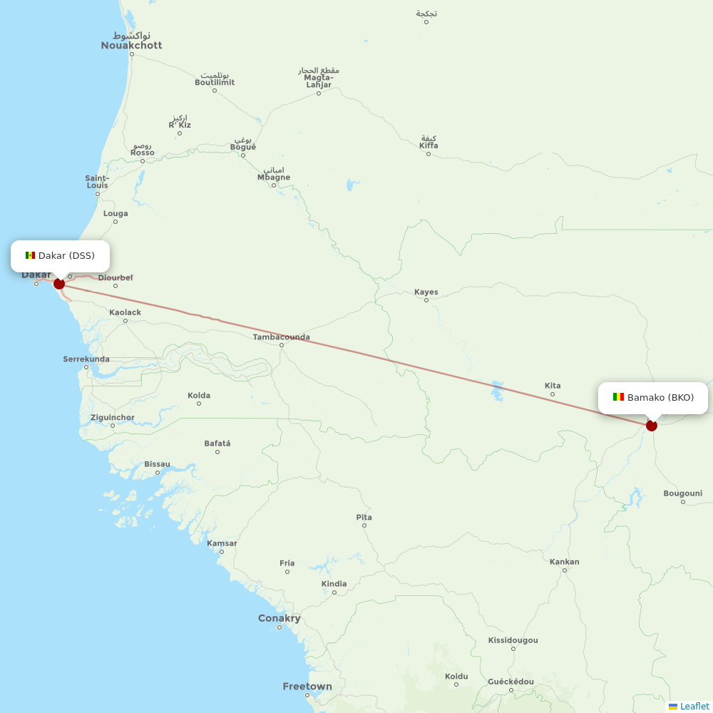 Air Senegal at BKO route map