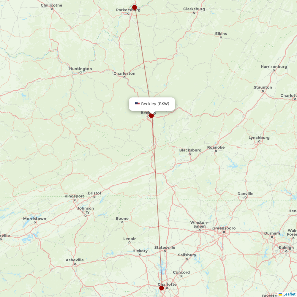 Contour Aviation at BKW route map