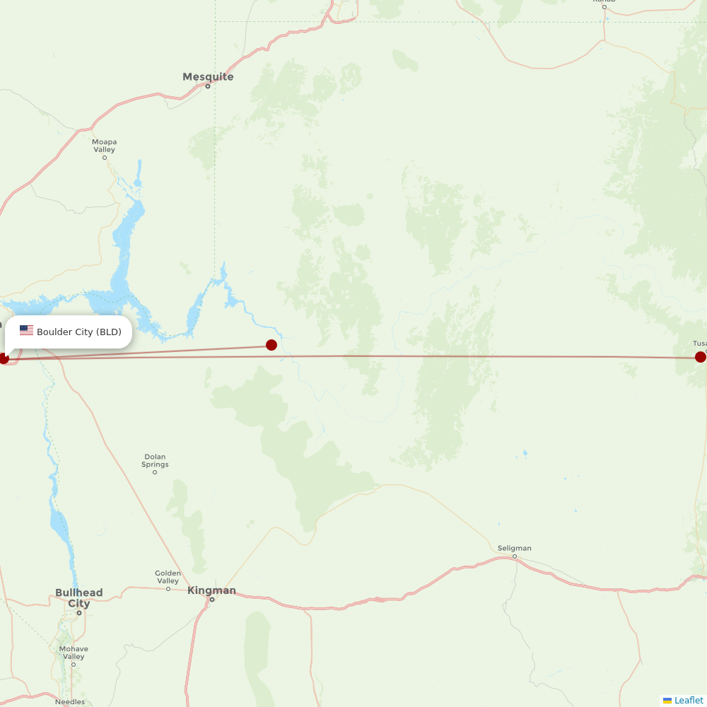 Scenic Airlines at BLD route map