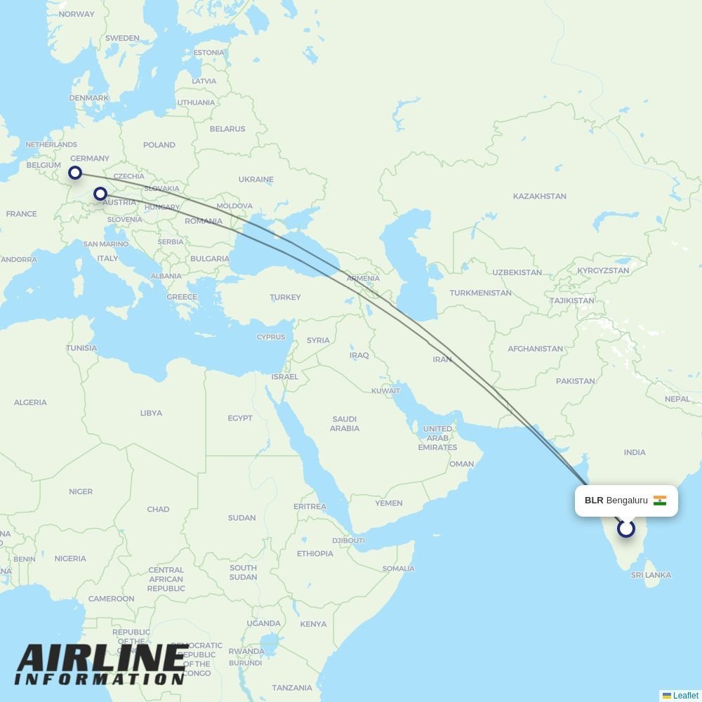 Lufthansa routes from BLR