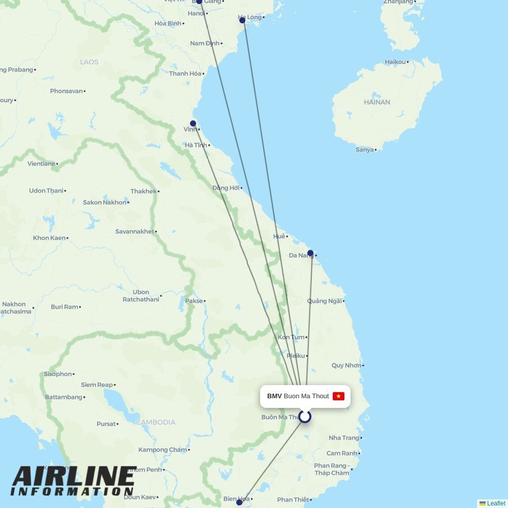 Vietnam Airlines routes from BMV