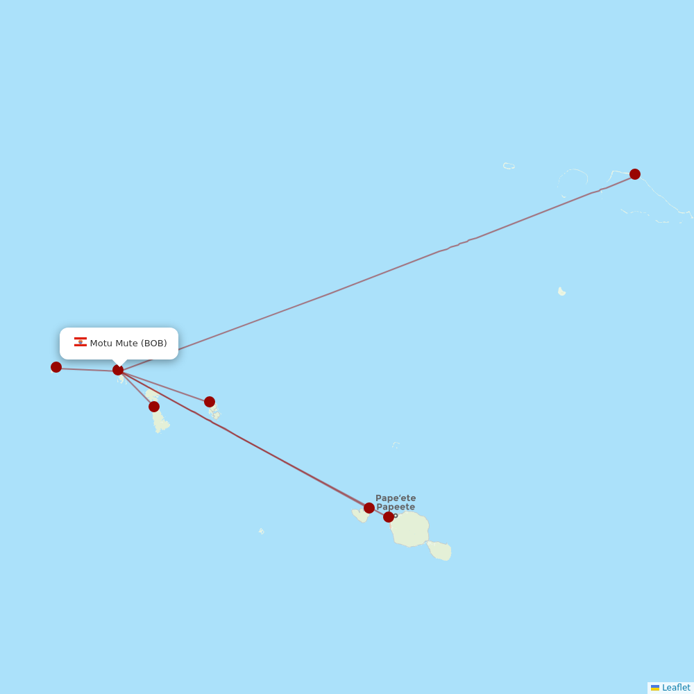 Air Tahiti at BOB route map