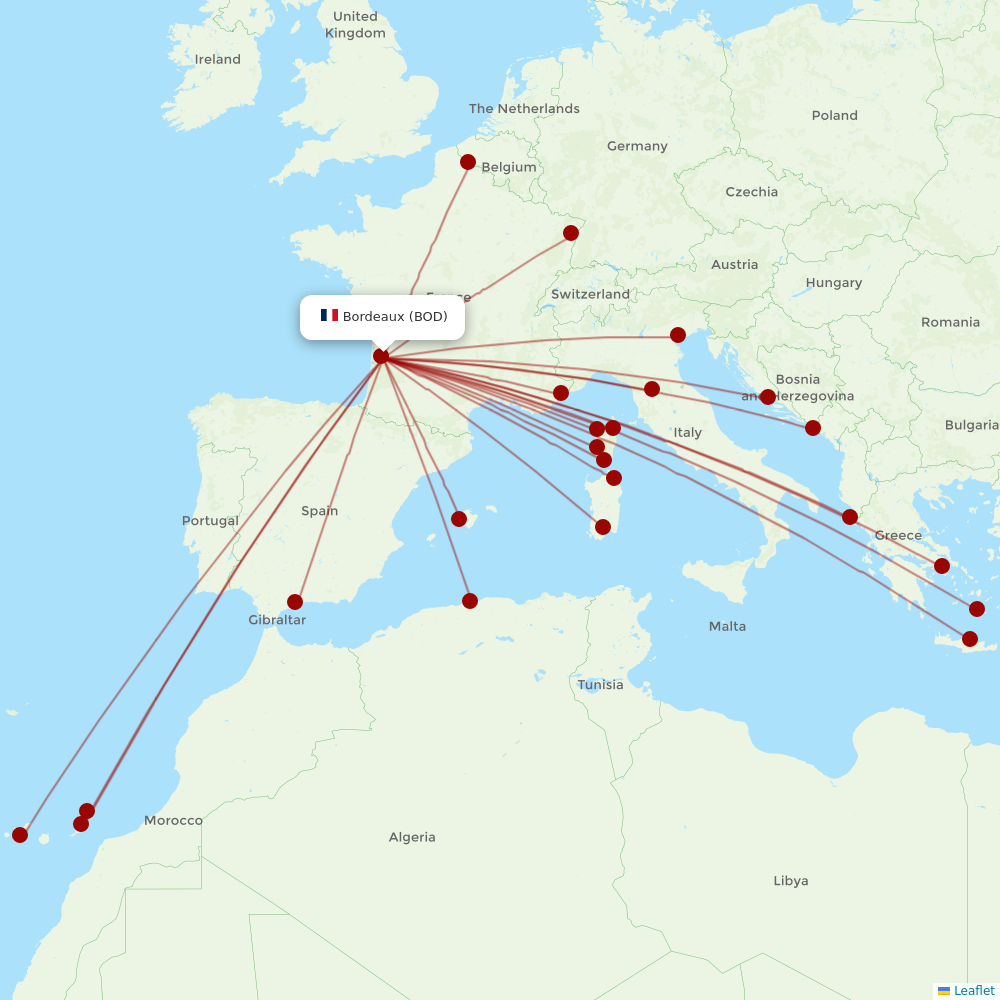 Volotea at BOD route map