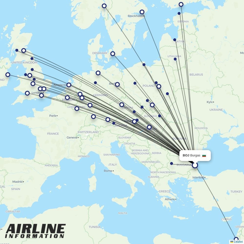 Eurowings routes from BOJ