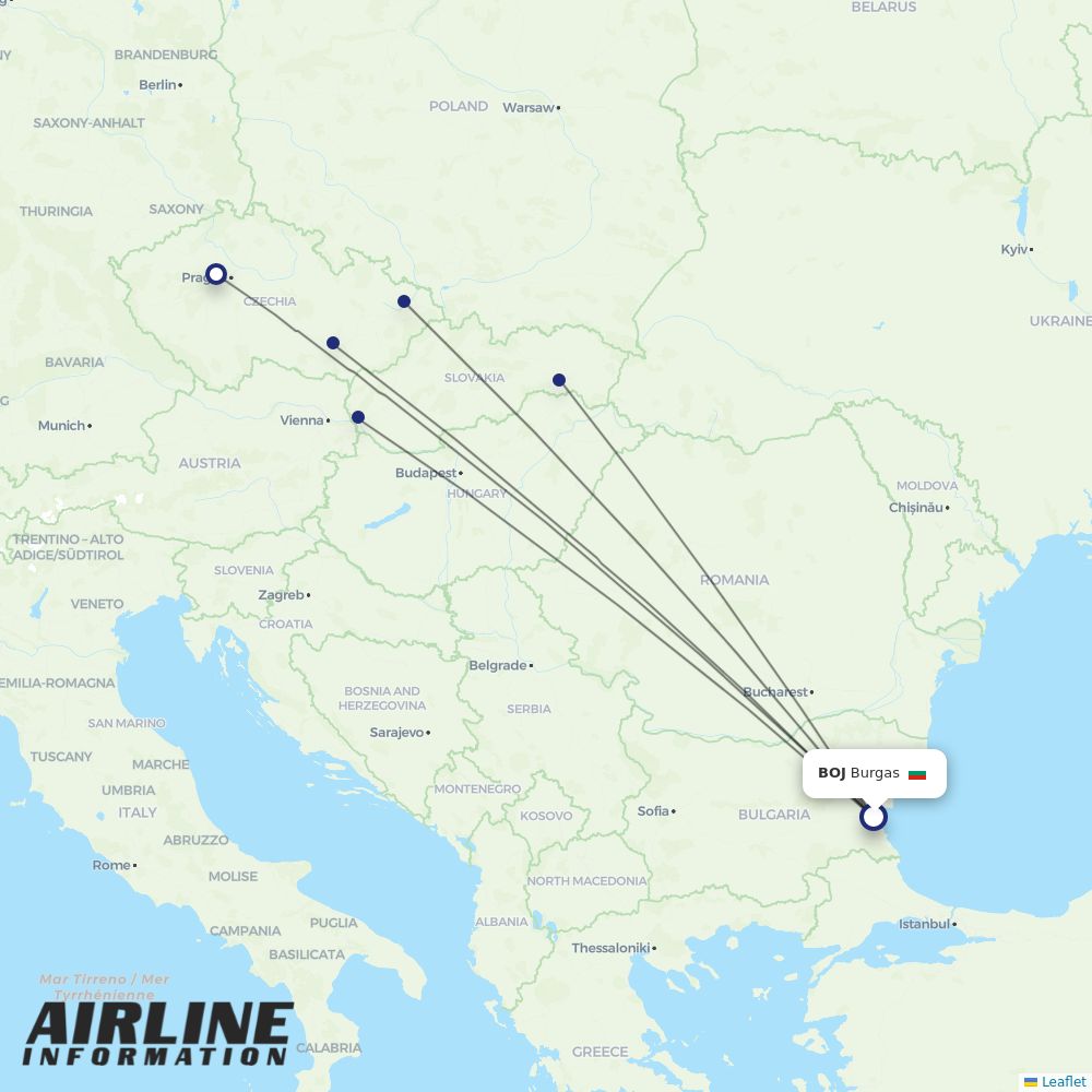 SmartWings routes from BOJ