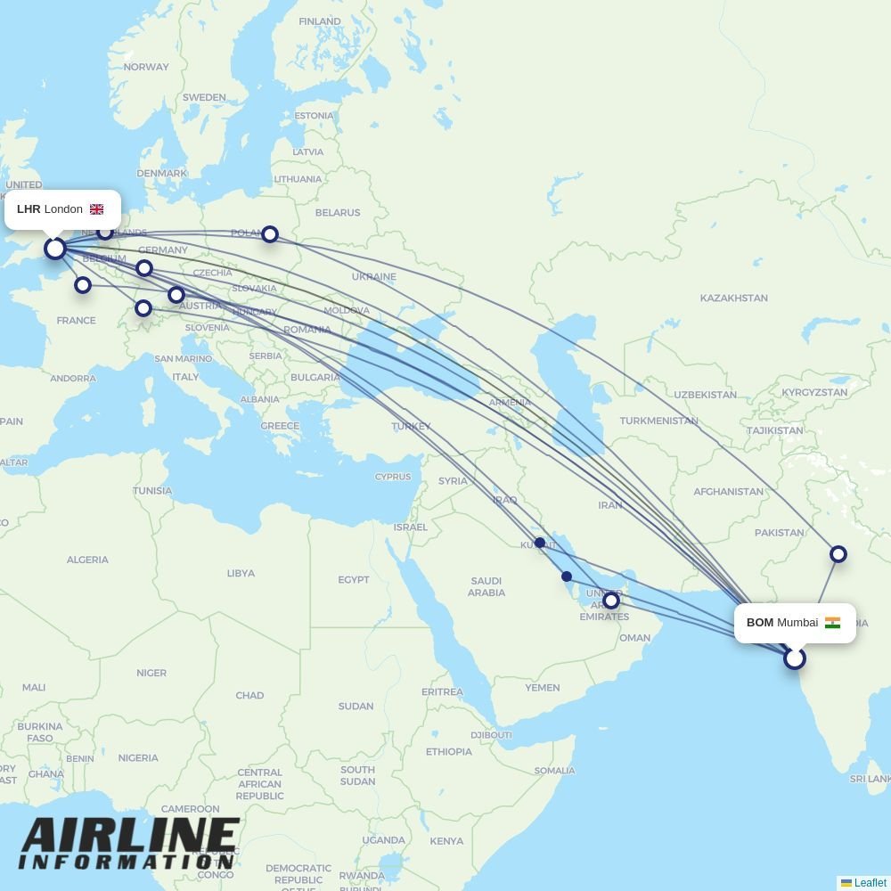Airlines with flights from Mumbai to London (BOM to LHR) | Airline ...