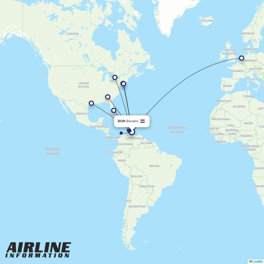 TUIfly Netherlands routes from BON