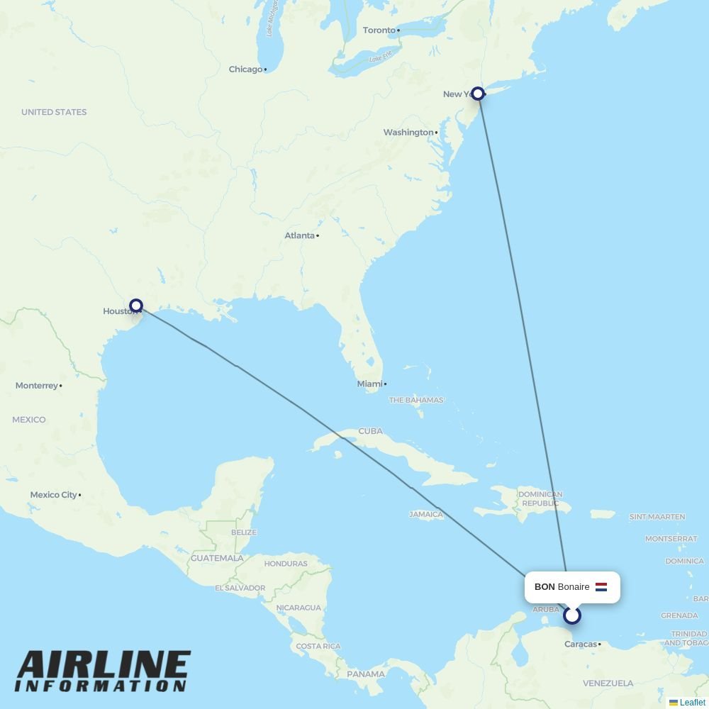 United routes from BON