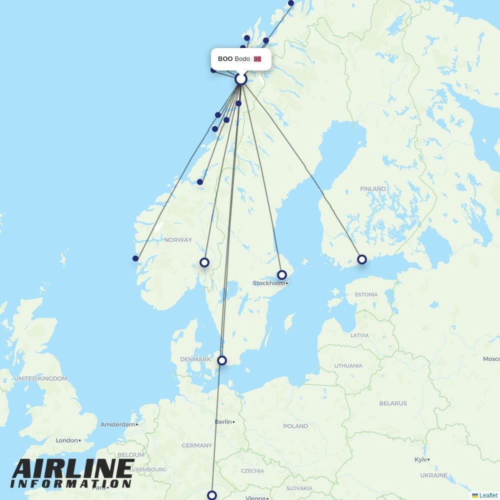 SAS routes from BOO