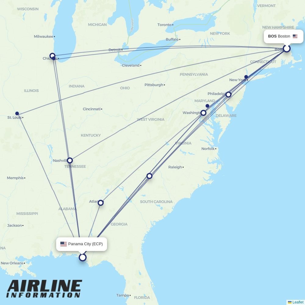 Airlines with flights from Boston to Panama City (BOS to ECP) | Airline ...