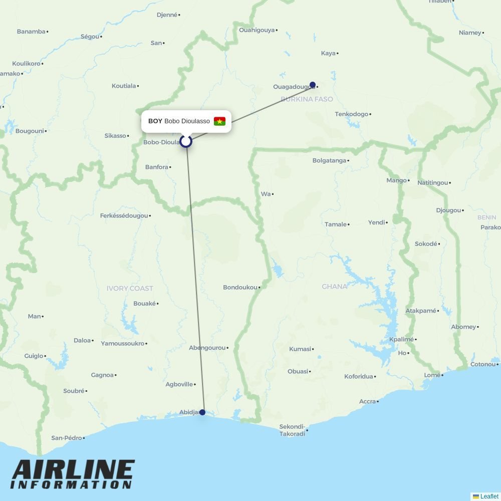 Air Burkina routes from BOY