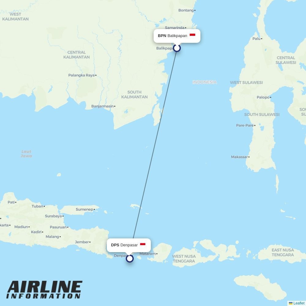 Indonesia AirAsia routes from BPN