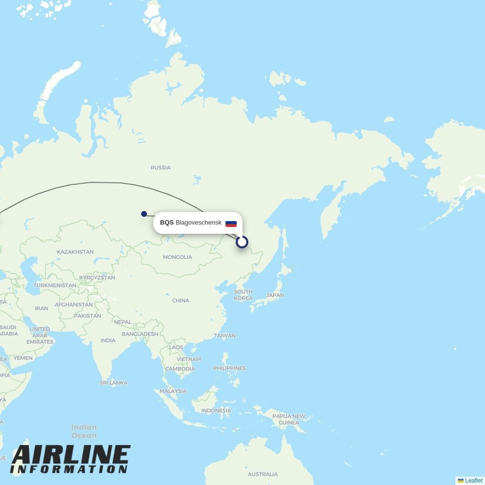 Aeroflot routes from BQS