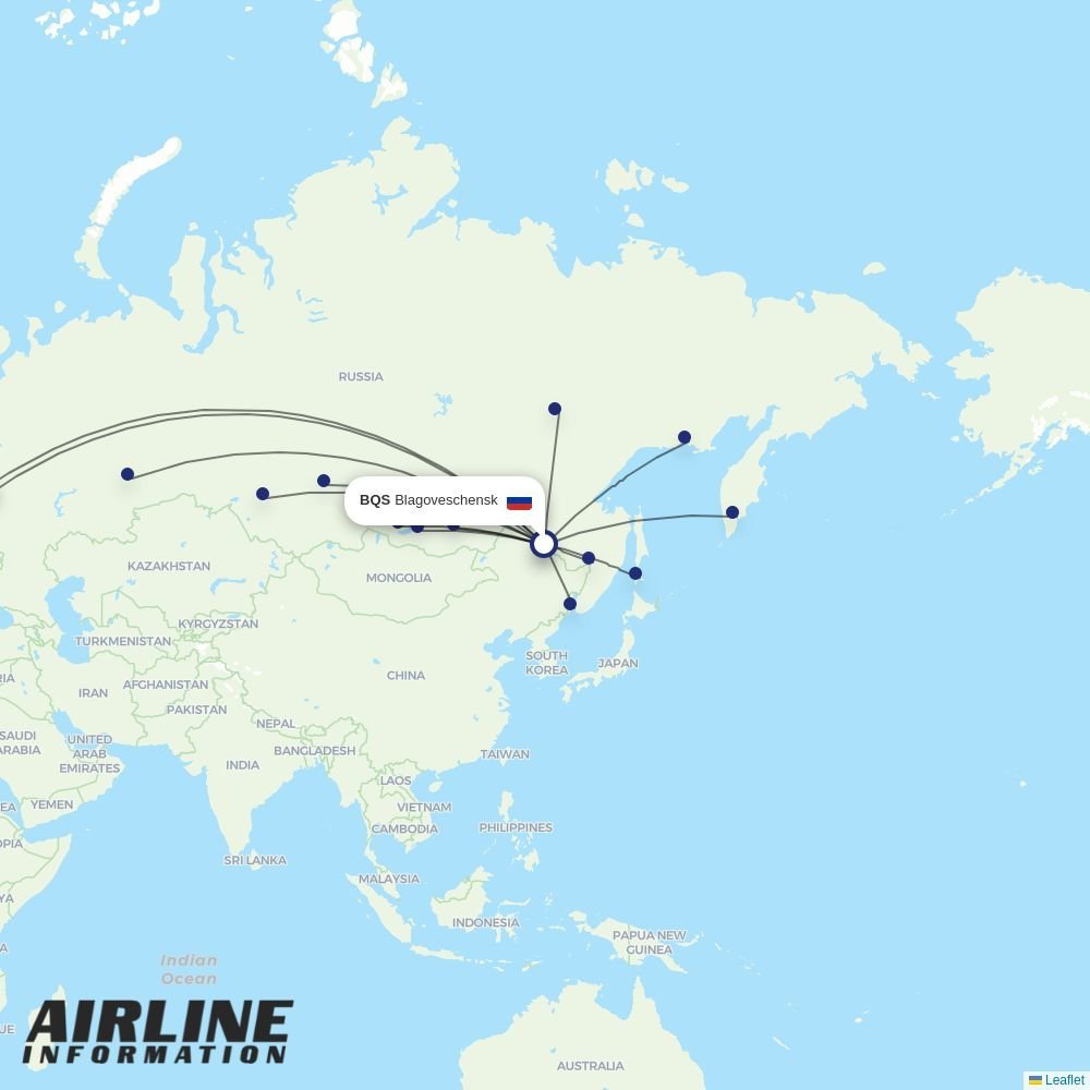 Ural Airlines routes from BQS