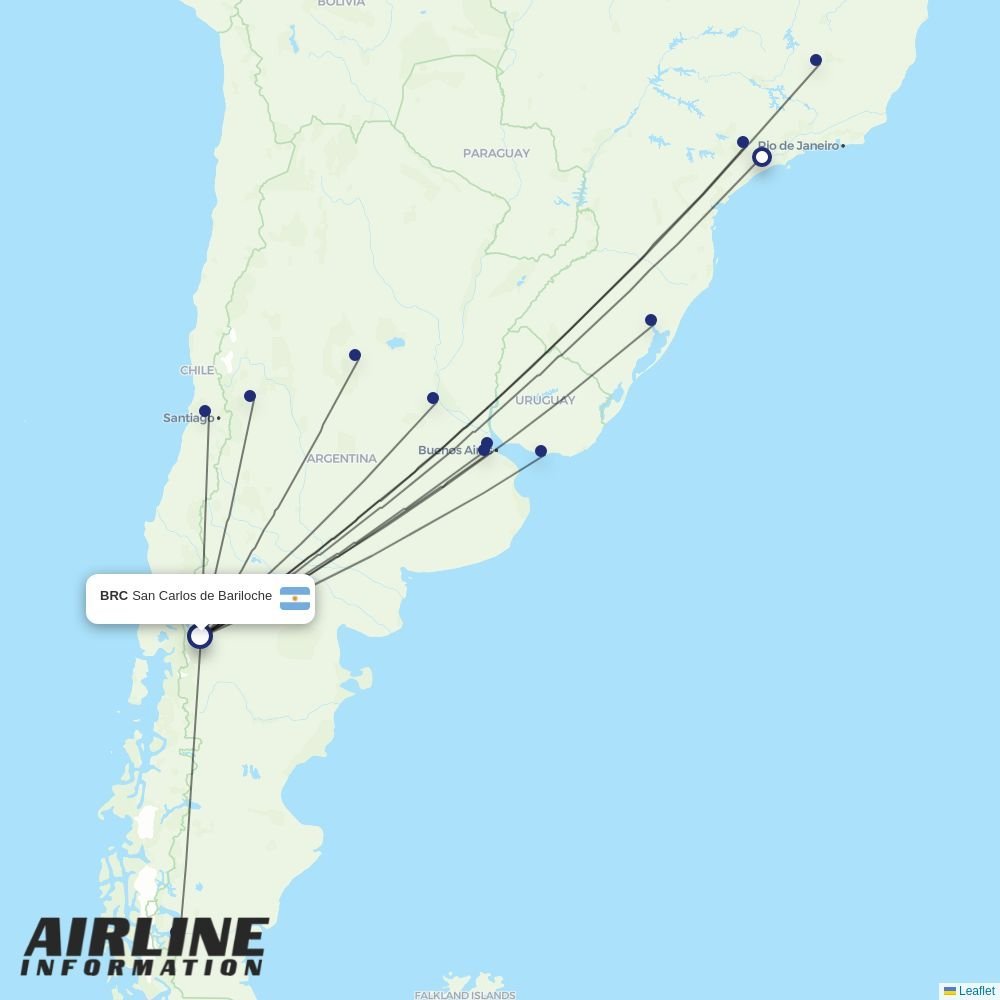 Aerolineas Argentinas routes from BRC