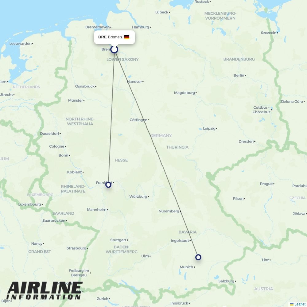 Lufthansa routes from BRE
