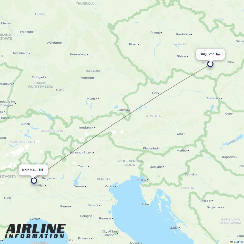 Neos routes from BRQ