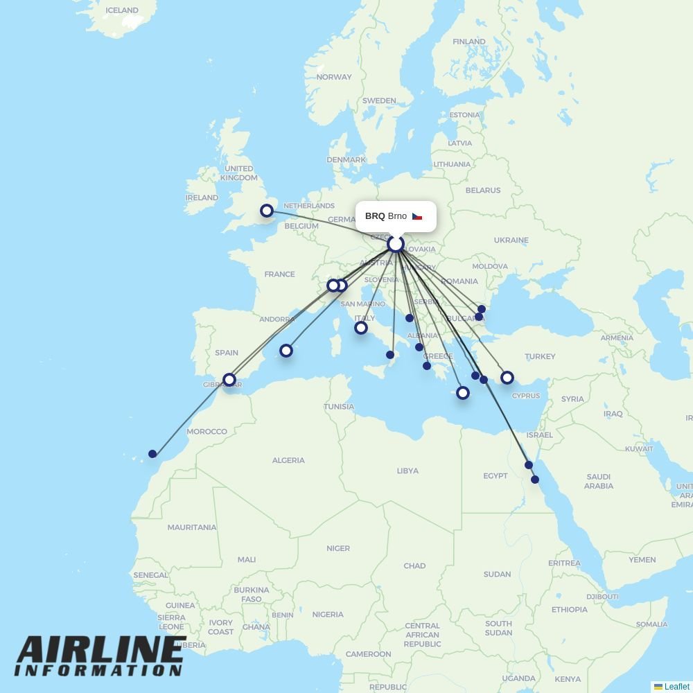 SmartWings routes from BRQ