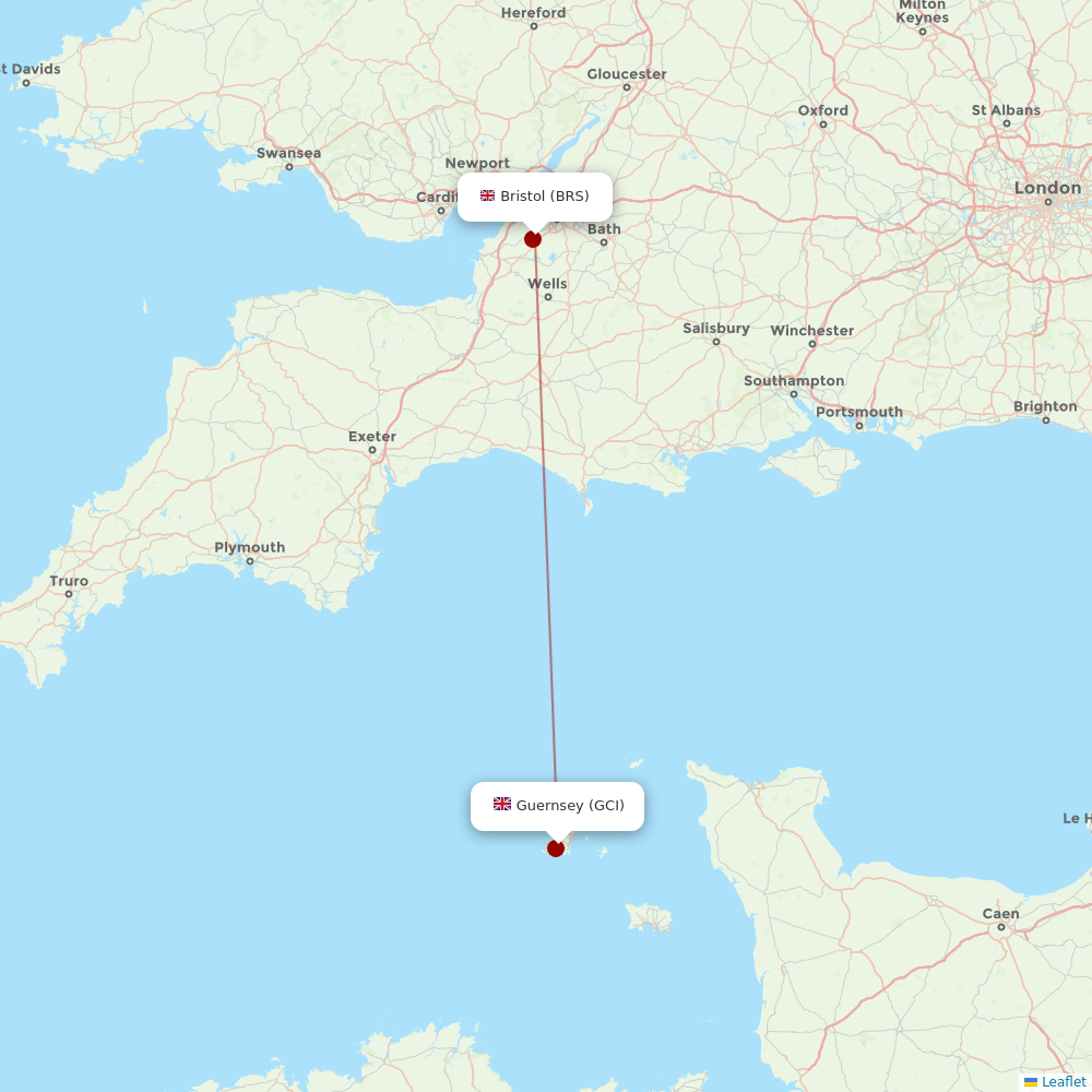 Aurigny at BRS route map