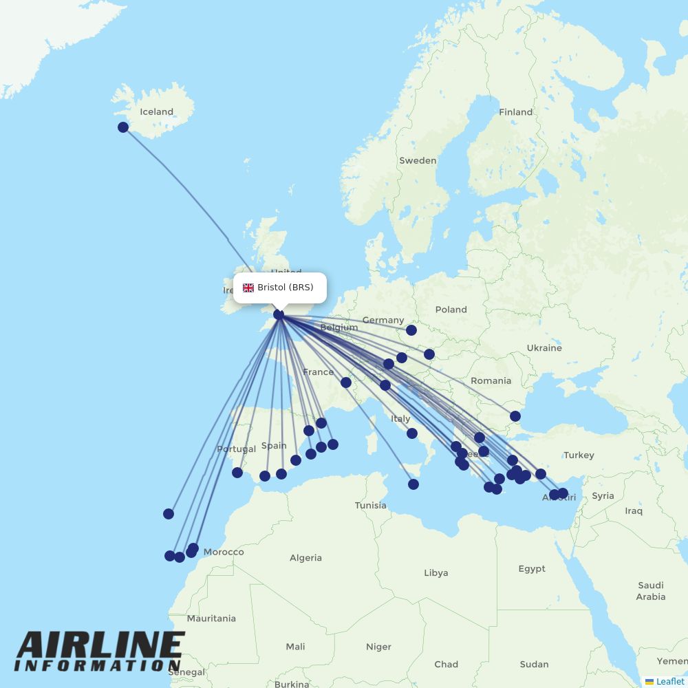 Jet2 routes from BRS