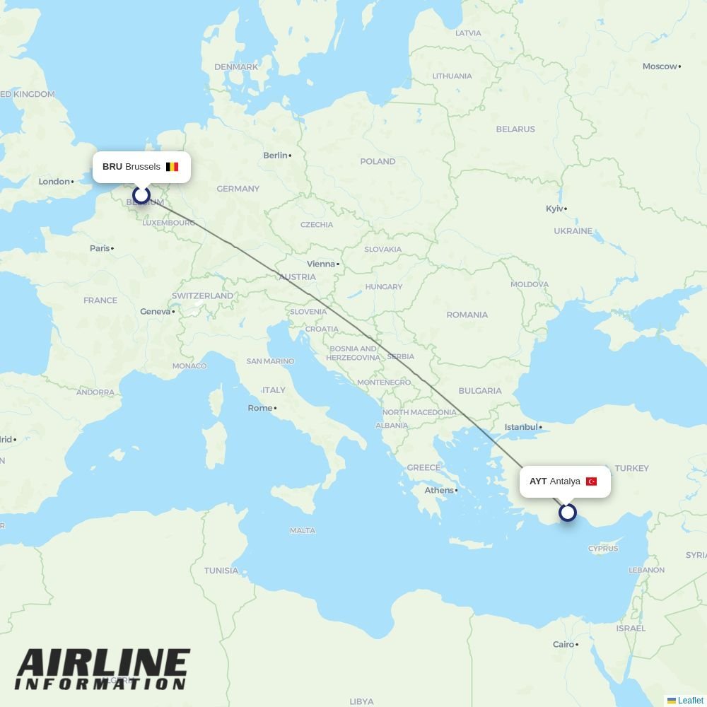 Nouvelair routes from BRU