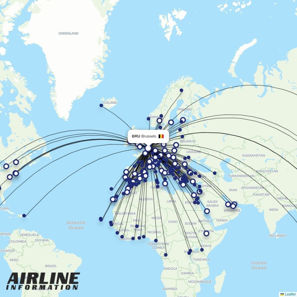 Vueling routes from BRU