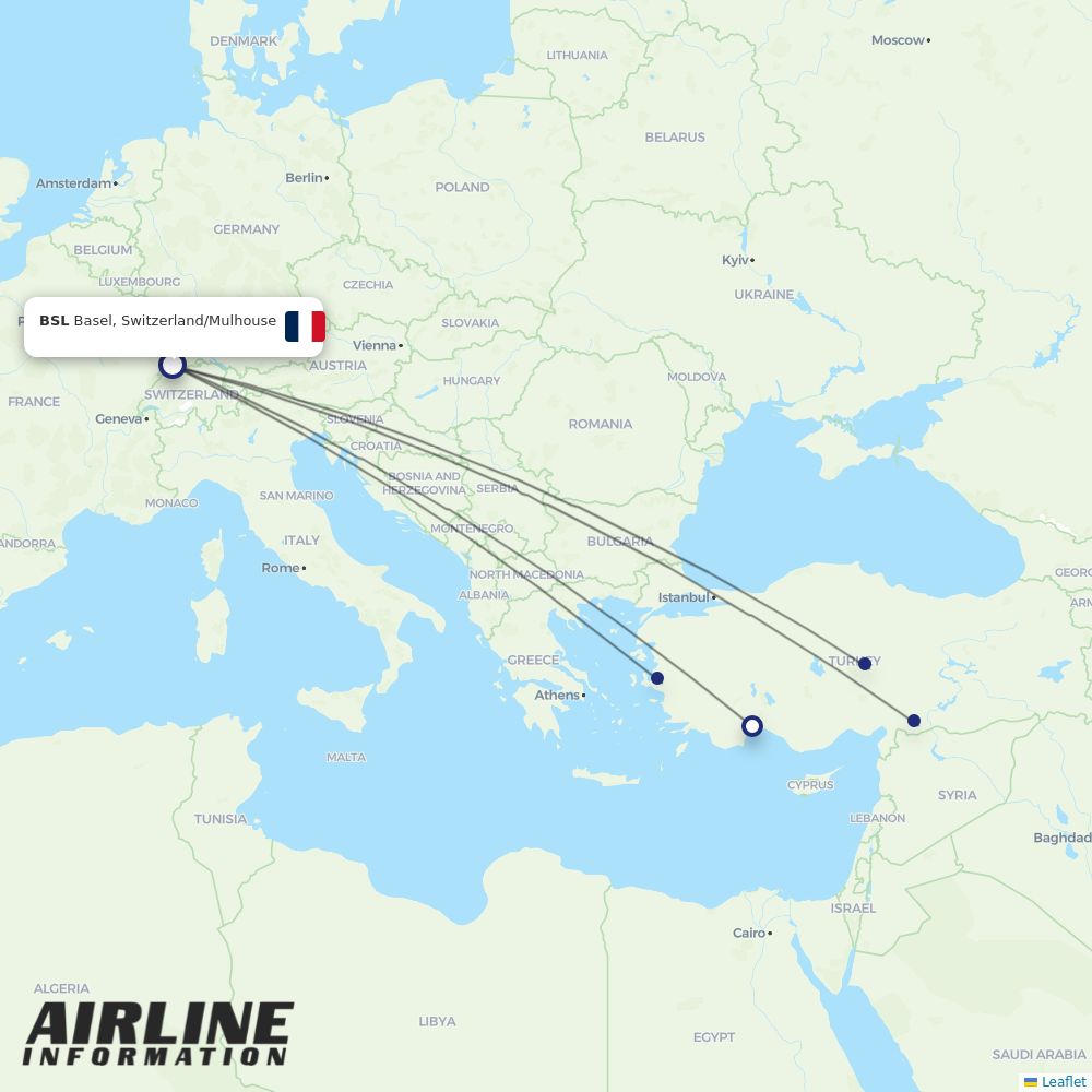 SunExpress routes from BSL