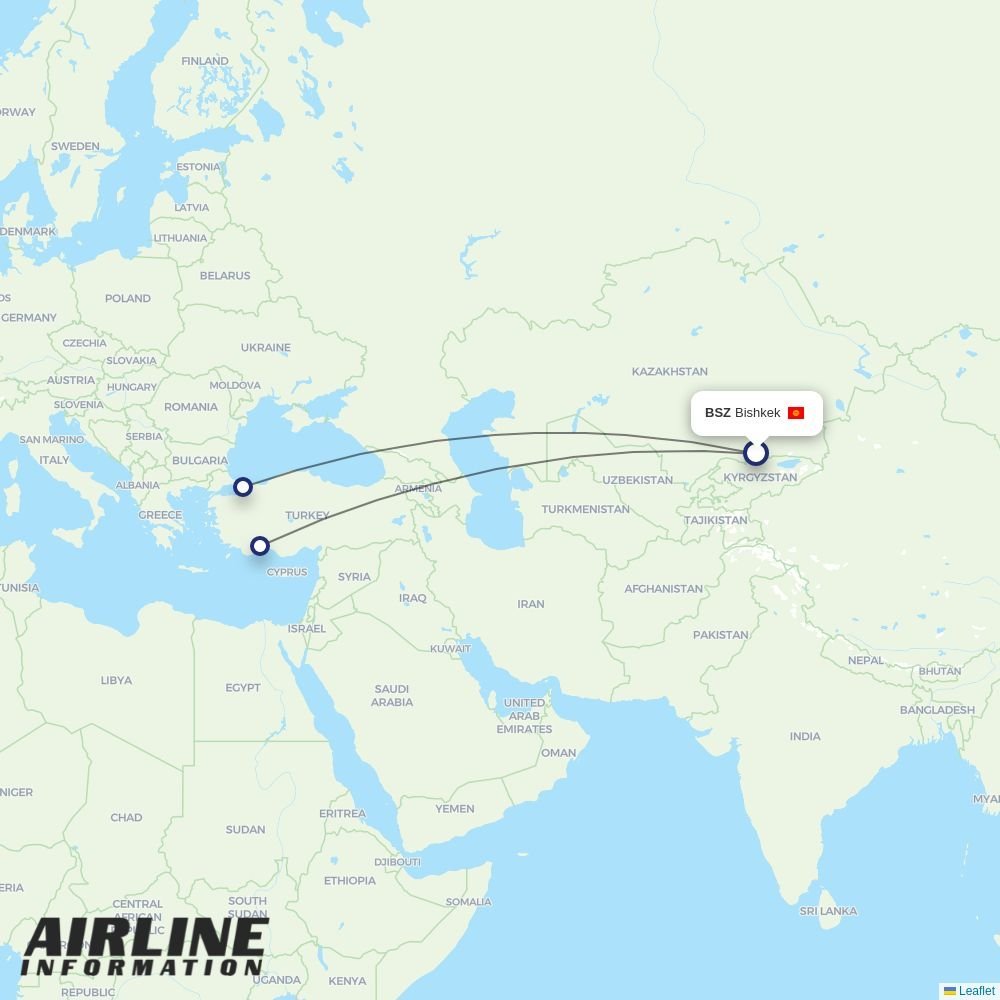 Pegasus routes from BSZ