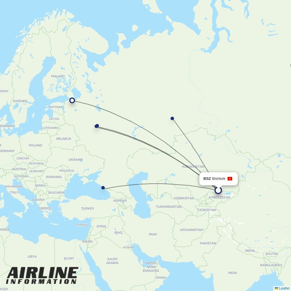 Ural Airlines routes from BSZ